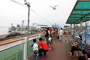 夏の休暇を楽しむ人々？向こうには江華島へ渡る橋も見えます～