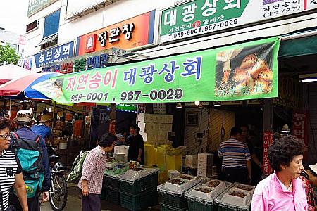 今年もソウルにマツタケのシーズンがやってきた！【２０１３年】 韓国まつたけ 韓国マツタケ 韓国松茸 京東市場 南大門市場 韓国の松茸料理 韓国のマツタケ料理 ソンサンサンフェ松山商会