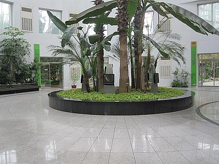 中央のホールを中心に各植物館に通じている
