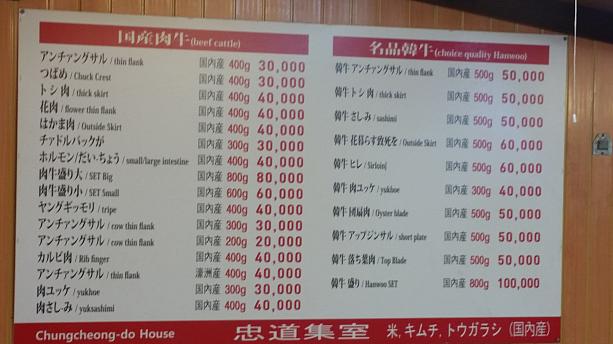 ちょっと不思議な日本語訳のメニュー表