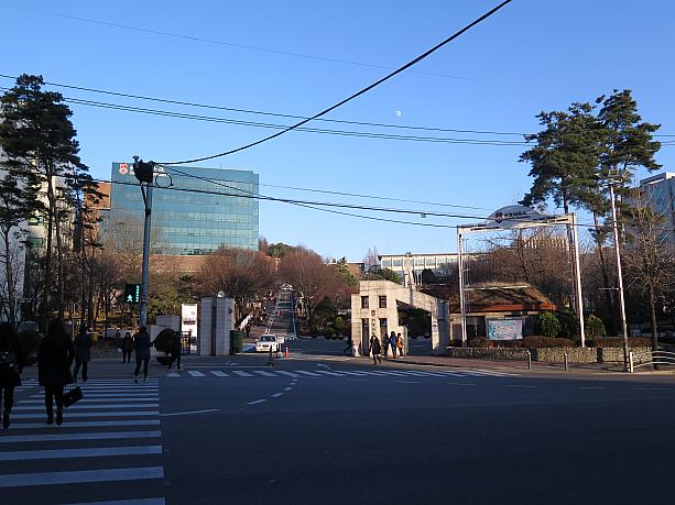 シンチョン駅とテフン駅の間にある西江大学はカトリックの大学。