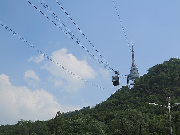 ソウルタワーに行くにはケーブルカー（日本でいえばロープウェイ）も便利！