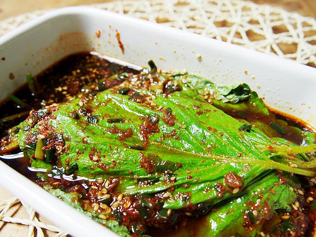 ゴマの葉キムチ　ゴマの葉　エゴマ醤油つけキムチ　韓国食品　野菜　エゴマ　おかず