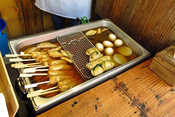 おでんというと、こんなオデンも発見！練り物やユブジュモニ（春雨入りお揚げ）は韓国風だけど、玉子、コンニャク、大根は完全に日本風！