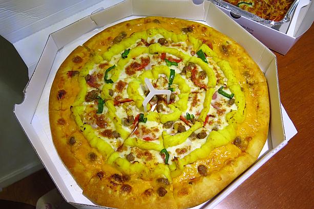 コグマゴールドピザ（Lサイズ14,900ウォン）＠イムシルチーズピザで宅配
