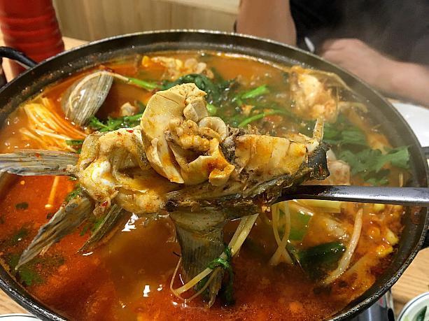 ソドリメウンタン/魚のアラの辛い鍋（7,000ウォン）＠鷺梁津のオジンオヤ