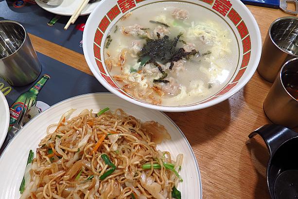 炒麺（8,000ウォン）とワンタンスープ（8,000ウォン）＠パミエステーションの天津包子