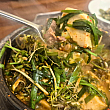 野菜（イズナ）、豆腐、牛肉×旨み爆発、体に染みる一口。