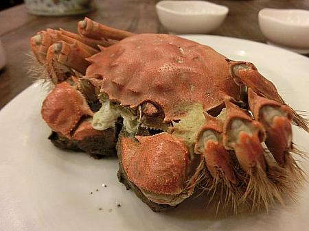 上海蟹の姿蒸し（一人1パイ）