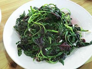 中国の夏野菜・ヒユナの炒め物
