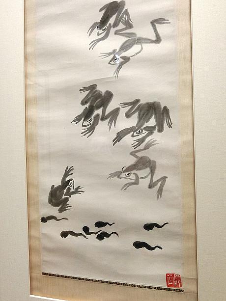 こちらは斉白石老人の93歳のときの作。カエルとおたまが生き生きと描かれています