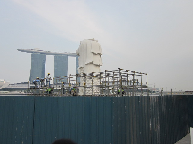工事1週目のマーライオンの様子 シンガポールナビ