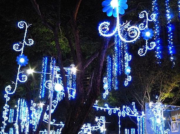 2011年のオーチャード・ロードのクリスマスは輝く青い花でいっぱい！ クリスマス ライトアップデコレーション