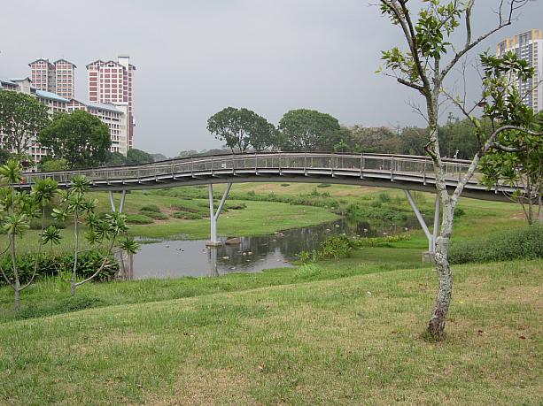 MRT Bishan駅と、Ang Mo Kio駅のちょうど中間地点にある長く広がる公園。