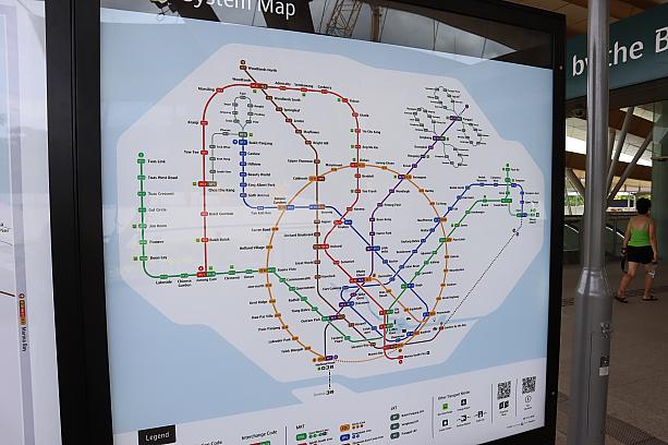 そしてこれが現在のシンガポールのMRTの路線図。ますます便利になります。