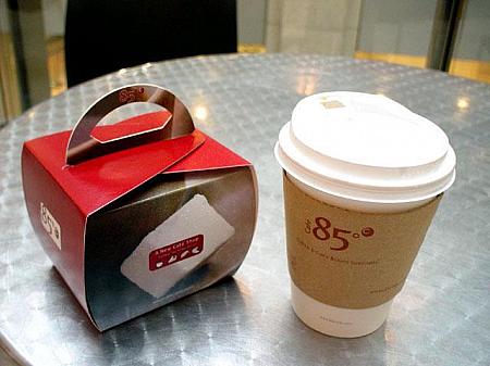 85℃コーヒーはA$2.60、カフェラテはA$3.2。