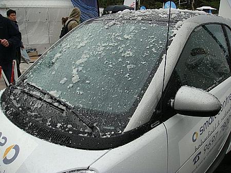 さて、質問です。この写真は普段のシドニーでは絶対に見られない図です。それはなぜでしょう？（答え：雪が降らないので車に雪がかかっているなんてあり得ない！）