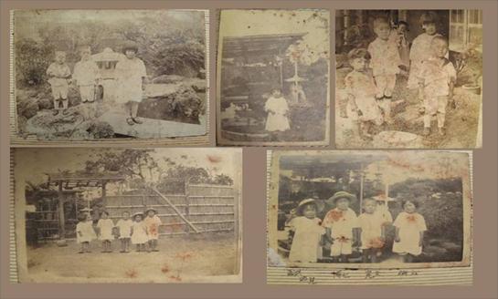 宿舍を復元するのに役立った古い写真です。八田夫婦子供たちの写真。子供は8人いました