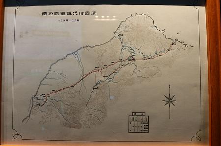清朝時代の路線図。台湾の鉄道はこの頃すでに北部で開通していました