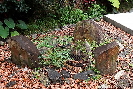 岩で築かれた火を起こしの場