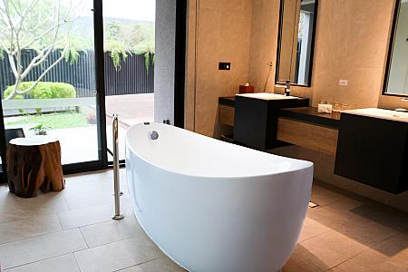 バスタブはたまご型タイプとスチームサウナと併設しているタイプ