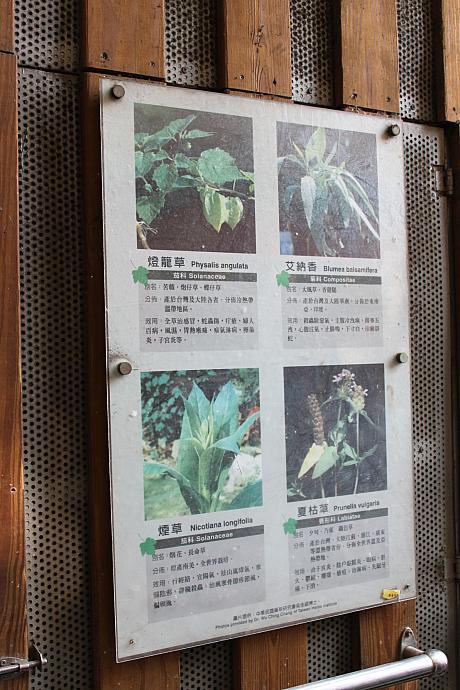 壁には草の説明書きが並べられ・・・