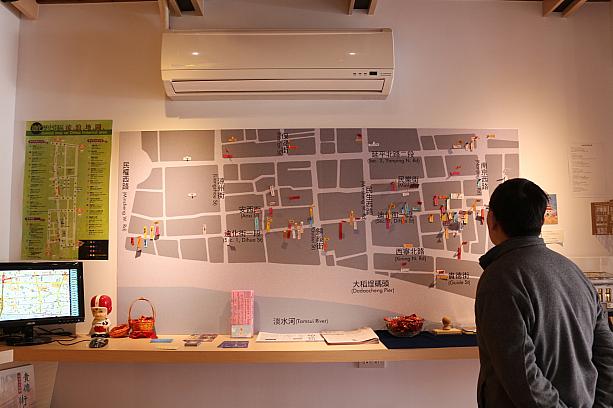 壁には迪化街を中心とした大稻埕エリアの地図がありました