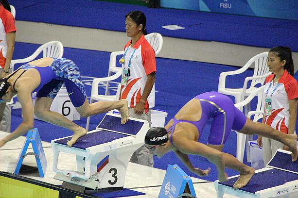 女子50m自由形の準決勝にも日本選手が2人出場。4位と5位～～