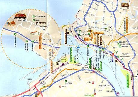 淡水駅インフォメーションセンターでもらった地図（一部）
