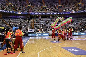 國立台湾體育大學の「獅子舞」ならぬ「龍舞」。試合前に披露されました