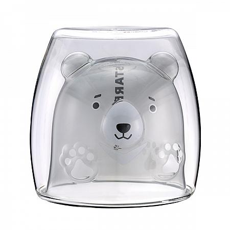 黑熊造型雙層玻璃杯