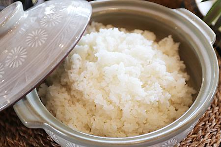 土鍋で炊いた池上米！これがコースのメインと言っても過言ではありません！噛みしめるたびにお米の甘さが口いっぱいに広がって幸せ～♪