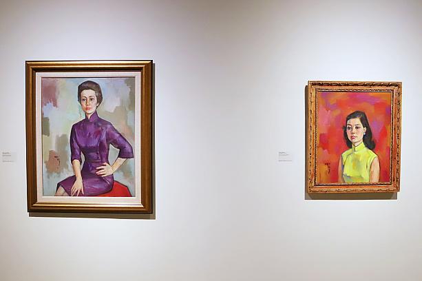 同じ人物画ですが、右の林婉珍氏は描いてもらった時深く悩んでいたそうで、その心の様子も絵が表してくれているように感じます。それに比べて左の華嚴氏の絵は自信満々！心の機微を繊細に感じ取れる席徳進だからこそ、絵のモデルの心も捕らえられたのだろうなぁ……<br>(左)席德進「女作家華嚴像」、1966、油彩畫布、92.2x73.5cm、華嚴女士收藏<br>(右)席德進「林婉珍」、1971、油彩畫布、72.8x60.5cm、林婉珍女士收藏