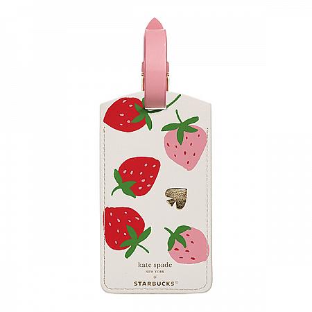 KATE SPADE草莓行李掛牌(12.5×7×0.4cm(ストラップ含まず);18×7×0.4cm(ストラップ含む)$500(一部店舗のみ販売)