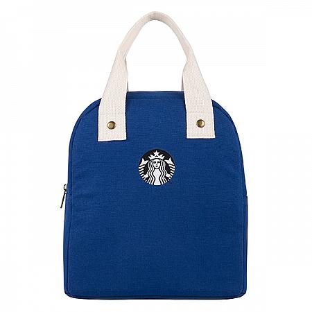 品牌帆布手提袋-寶藍(サイズ：25×28×15cm)$450