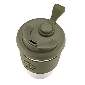 橄欖綠矽膠隔熱隨行杯(340ml)$480