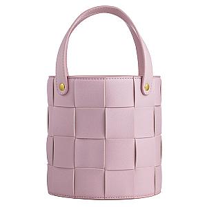粉色編織筒型包(直径15×高さ16cm/取っ手30×2cm) $820