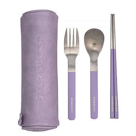紫櫻隨行餐具組(袋1つ、箸1膳、スプーン1本、フォーク1本)$680