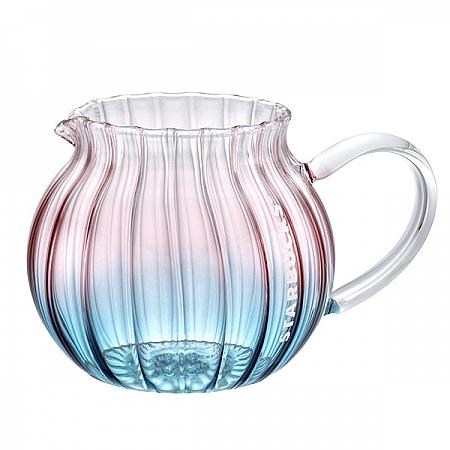粉藍漸層花形玻璃壺(591ml)$650