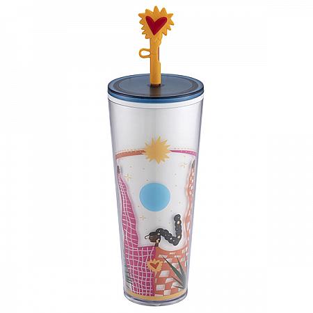 Artist愛心吸管套TOGO冷水杯(710ml)$750<br>Manuela Guillénデザイン