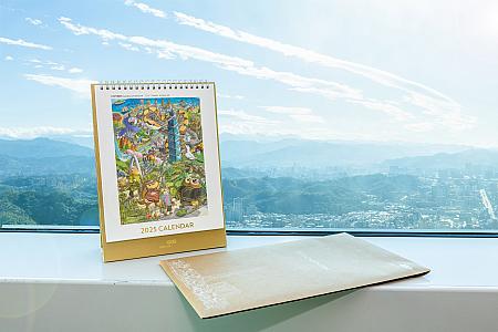 ここでお得情報！期間限定の特典として、2月2日までに89階の展望台のチケットを2枚買うと福壽山農場のポストカード1枚(写真左)、さらに12月31日までだと台北101のオリジナル2025年卓上カレンダー(写真右)のプレゼントもあるそう。どちらも数量限定でなくなり次第終了です。（写真提供：台北101）