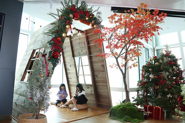 とっても可愛いこのクリスマス小屋。台北101は言わずと知れた観光名所ですが、こんな風にプライベート空間も演出がされているのがよき♡