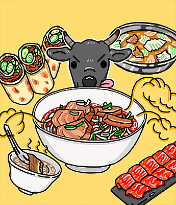 特集は……「我愛牛肉 牛肉ギューギュー詰め」と題しまして、牛肉料理を紹介しています！