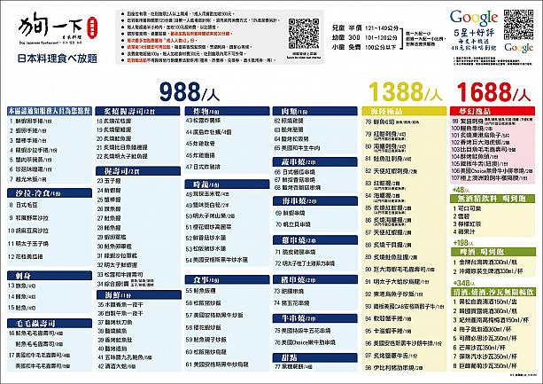 こっちの方がお得だったかな？今度は早めに予約して食べ放題を楽しみたいと思います！<br>画像：狗一下ホームページより