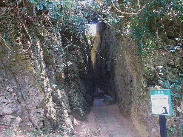 小峡谷に来ました。先ほどの裂谷で驚きましたが、小峡谷はさらに長く壁が迫り迫力ある道でした。