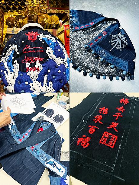 「Story Wear」は「台北霞海城隍廟」と台北の人気テーラー「凱恩洋服」とタッグを組んで、2025年度の城隍爺の服を完成させました。衣装デザインは「海を渡った205年」をテーマに、軍艦の艦長をイメージしていたもの。ヨーロッパから取り寄せられた高級特注生地を使用し、手縫いで180時間以上もかけて丁寧に仕上げられました。細部にまでこだわっているので、じっくり見てくださいね！<br>画像提供：Story Wear