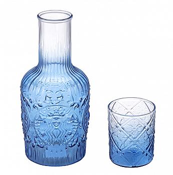 地中海藍玻璃瓶附杯(瓶：547ml/コップ：130ml)$880