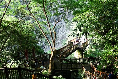 彩虹橋の前にある「九彎十八拐木棧道」は整備されていて歩きやすい！しかも、なんだか映える気がするのはナビだけ？