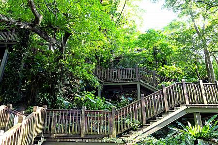 彩虹橋の前にある「九彎十八拐木棧道」は整備されていて歩きやすい！しかも、なんだか映える気がするのはナビだけ？
