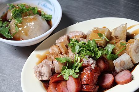 香腸、糯米腸、粉腸の盛り合わせも外せない！
